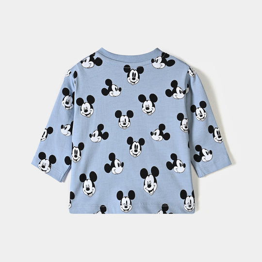 Infant Boys Cotton Jersey T-Shirt F/S Mouse-Blue.Fog