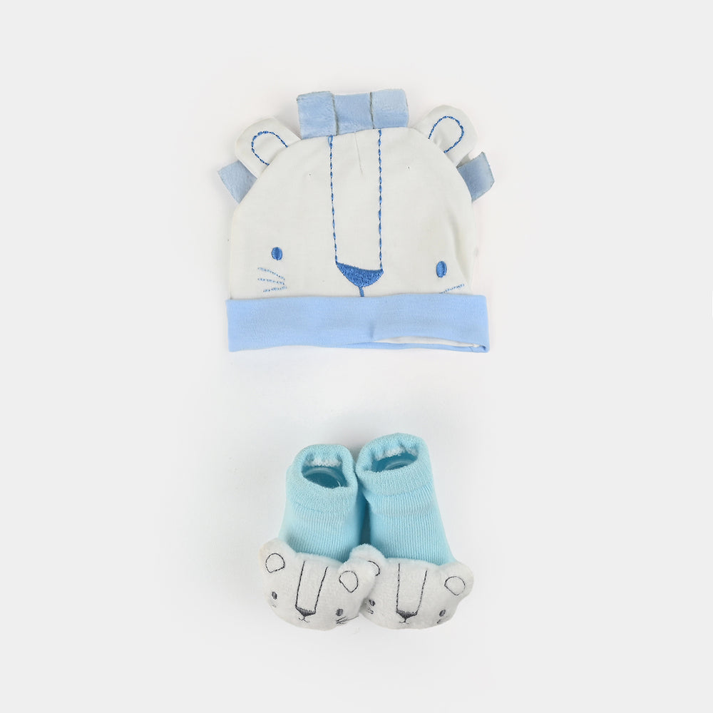 Baby Cap/Hat & Socks/Booties Set | 0-3M+