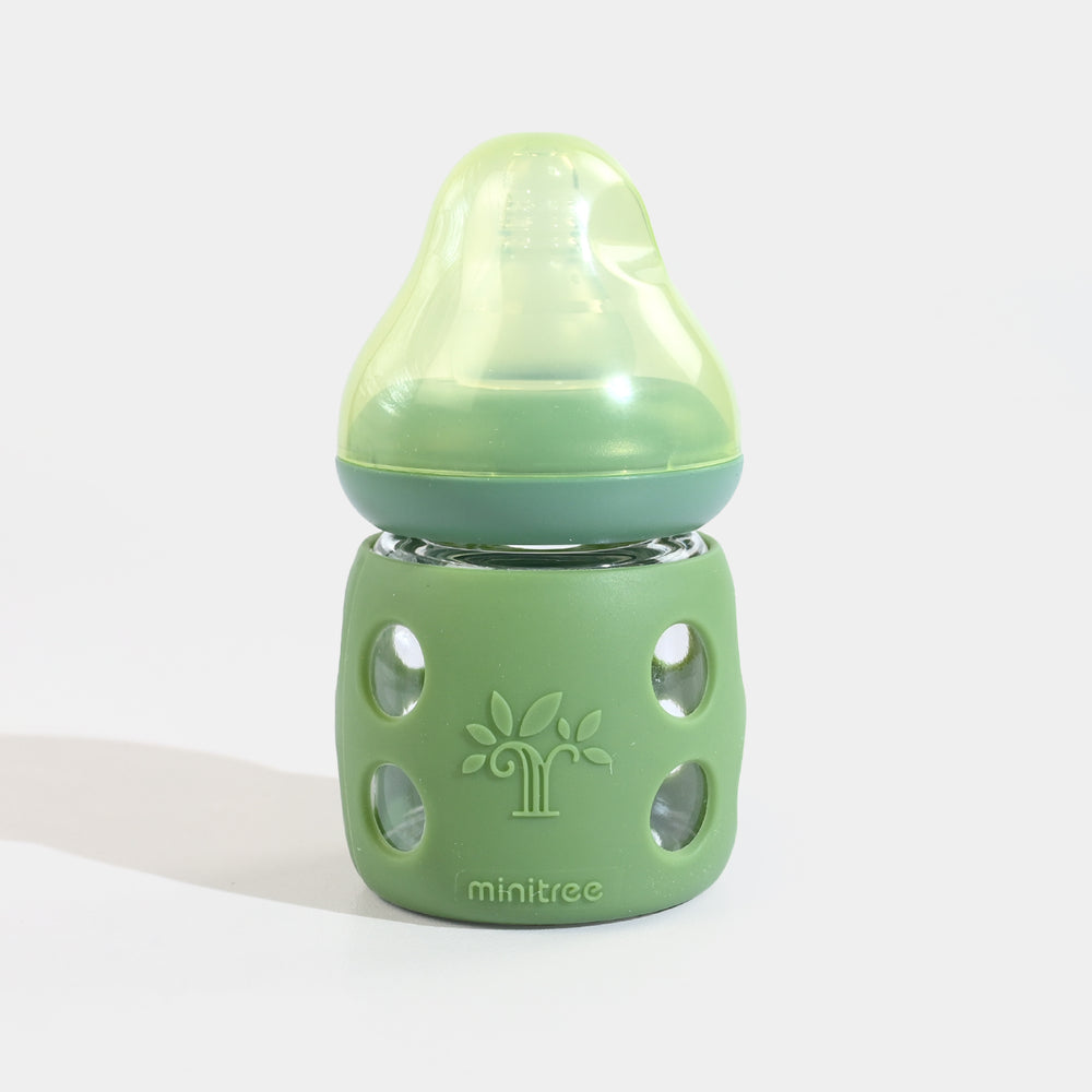 Minitree Newborn Baby Glass Feeder with Silicone Cover | 60Ml