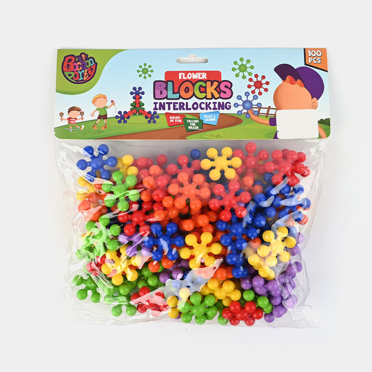 Plastic Play Puzzle Educational Interlocking Block Set | 100 Pieces