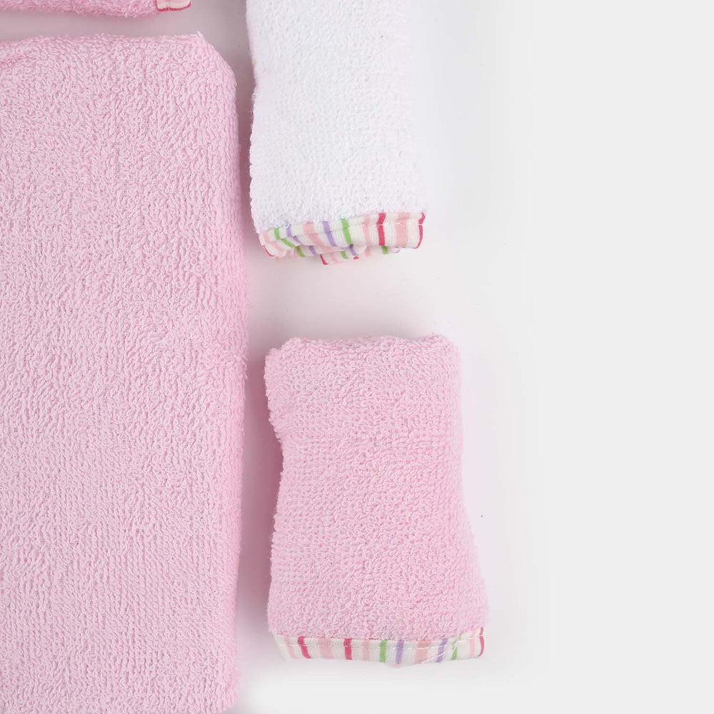 Baby Hooded Bath Towel + 4 PCs Face Towel