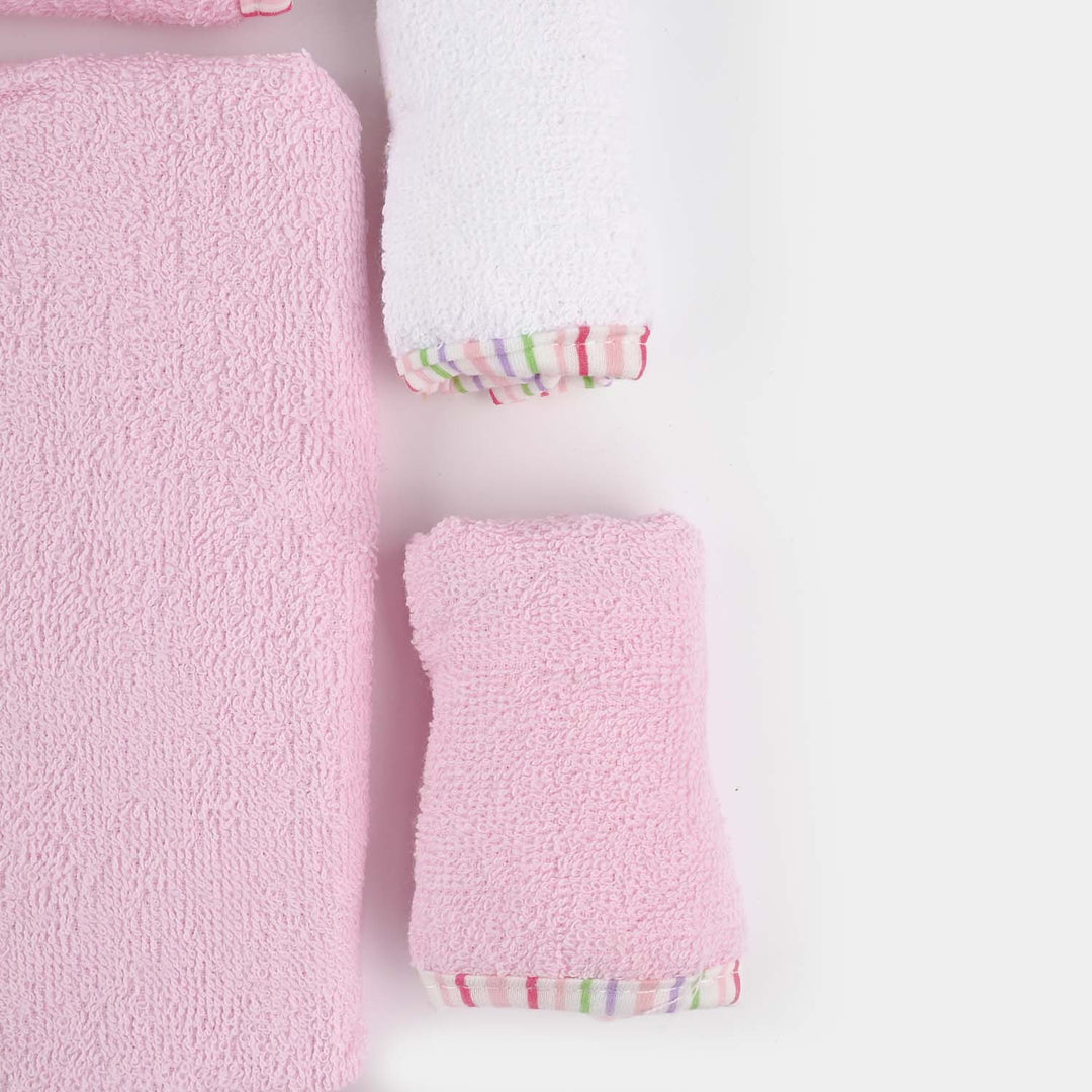 Baby Hooded Bath Towel + 4 PCs Face Towel