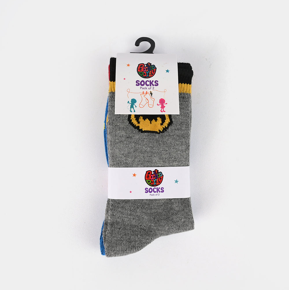 Boys Pack of 2 Socks SUP/BTM-Blue Grey