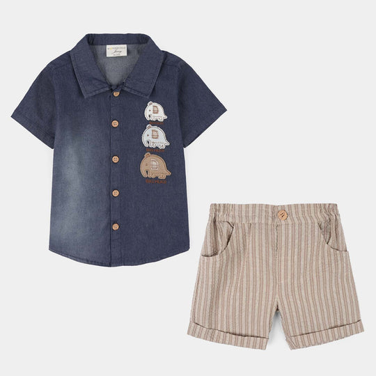 Infant Boys Jersey/Terry 2Pc Suit 287-009 E-C-NAVY