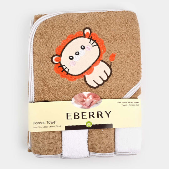 Baby Hooded Bath Towel + 4 PCs Face Towel