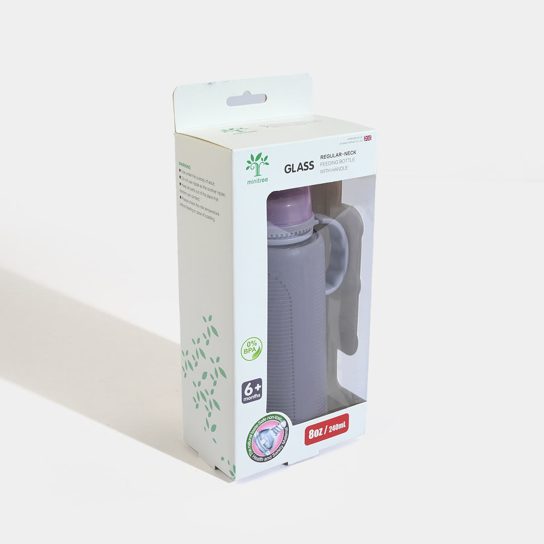 Minitree Newborn Baby Glass Feeder with Silicone Cover (240ml / 8oz)