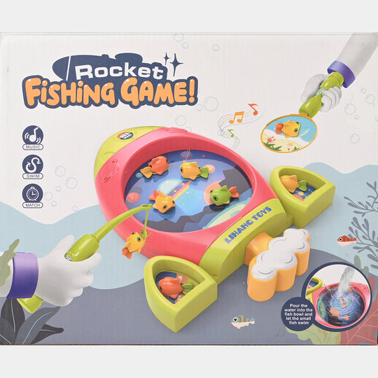Electric Rocket Fishing Game – Musical Swimming Fish Catch & Match Toy