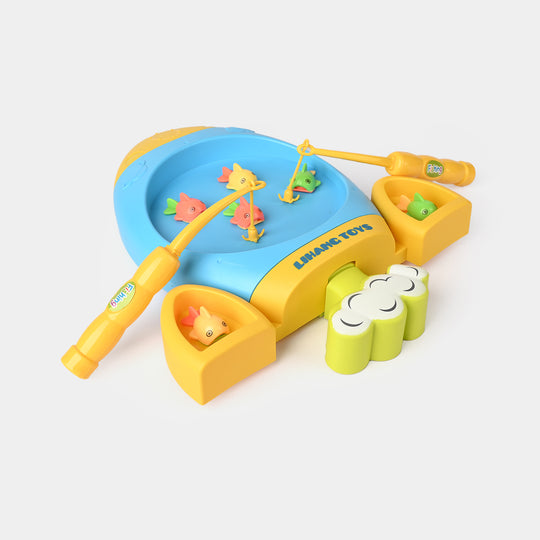Electric Rocket Fishing Game – Musical Swimming Fish Catch & Match Toy