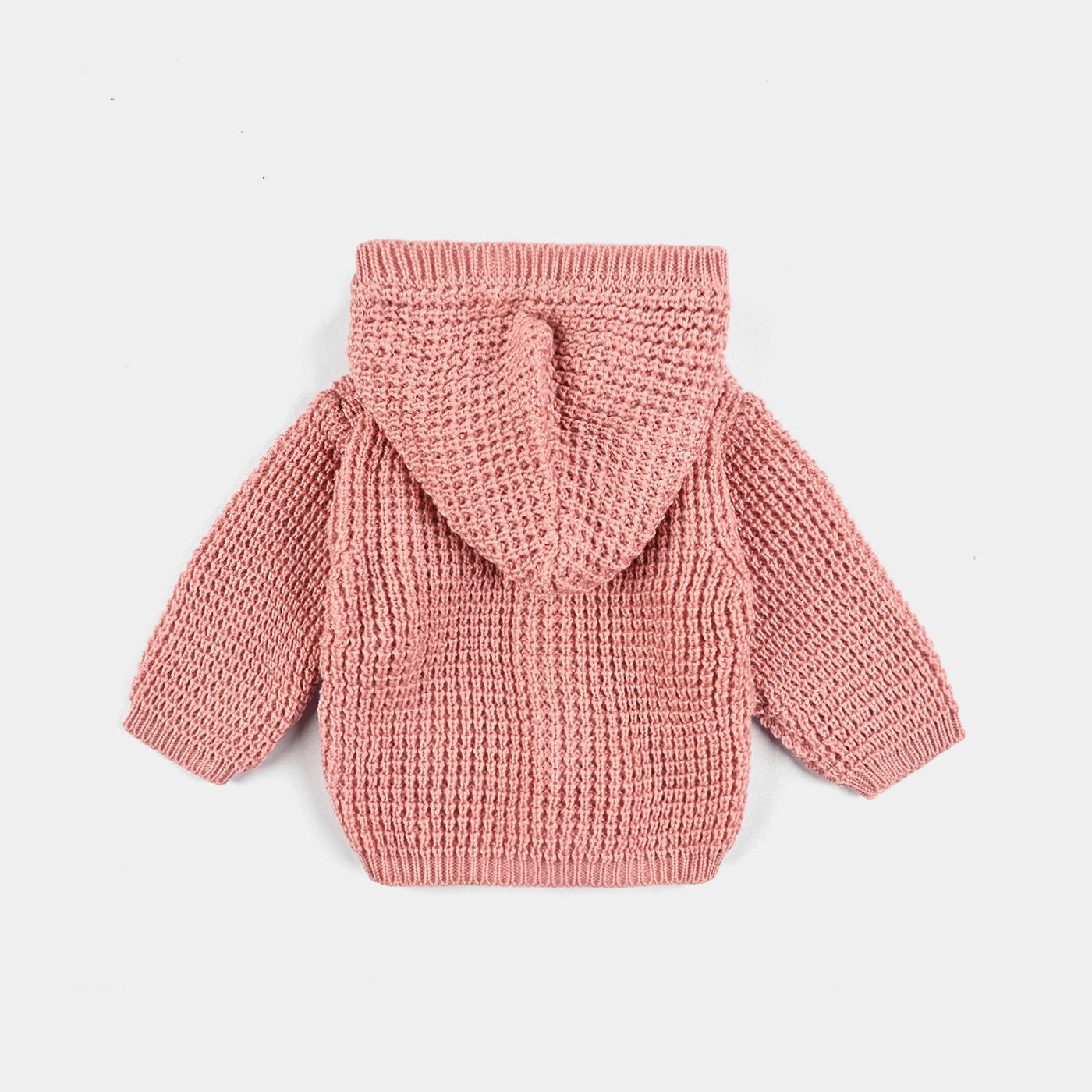 Infant Unisex Acrylic Sweater Hooded-Pink