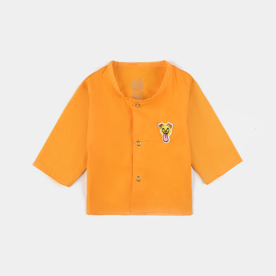 Infants Vest Smiley Face-Citrus