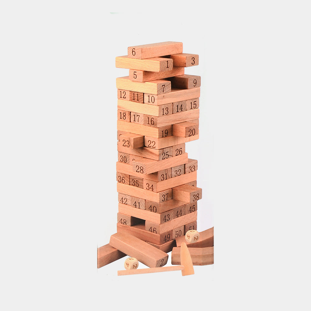 Jenga Game Wooden Blocks, Stacking Tower Game | 54PCS
