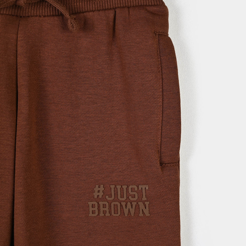Boys Fleece Pyjama Just BWN-Brown