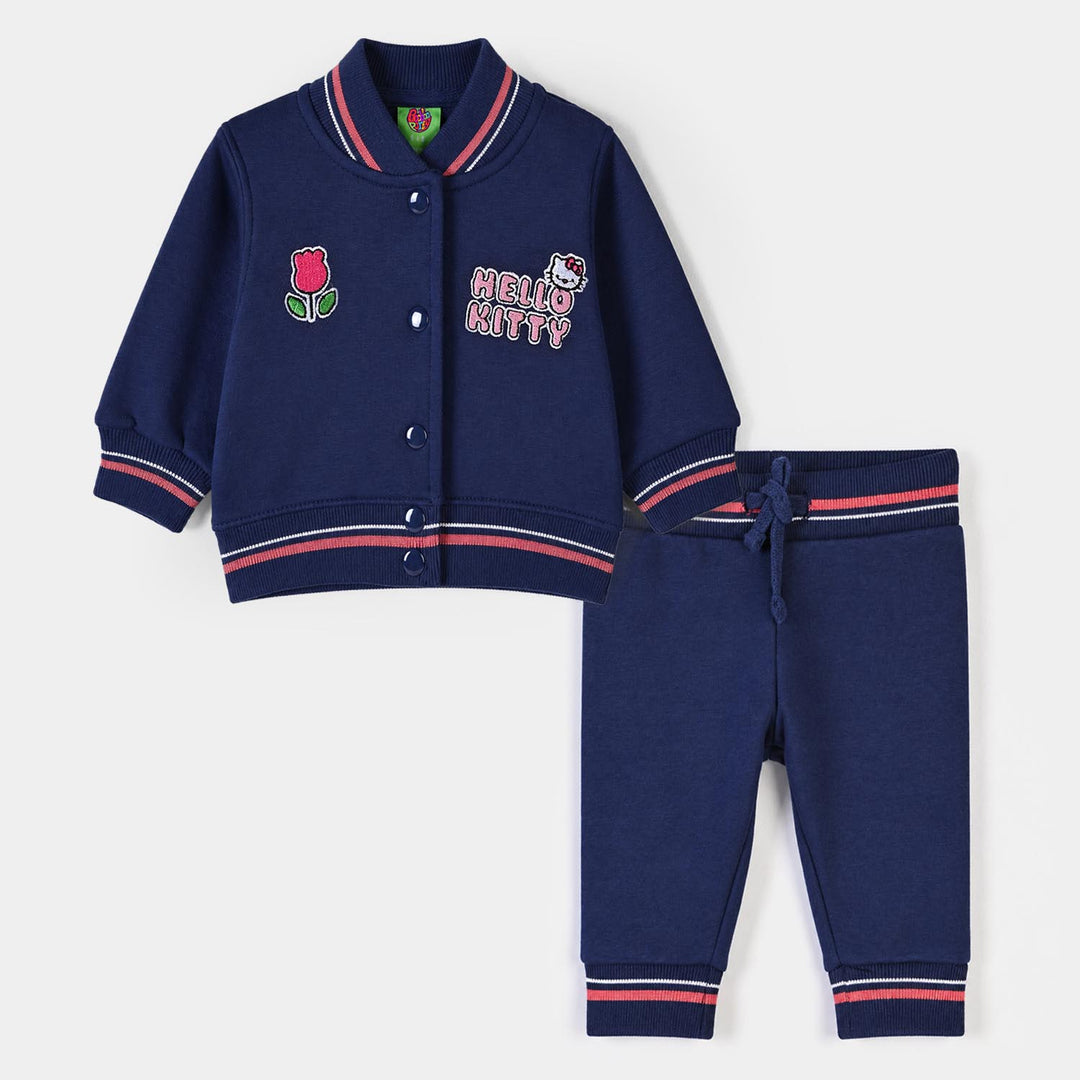 Infant Girls Fleece 2Piece Suit Kitty