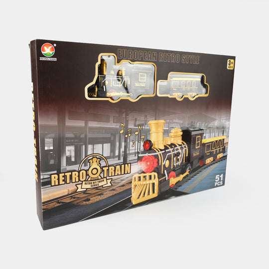 Retro Train With Tack Toy Play Set For Kids
