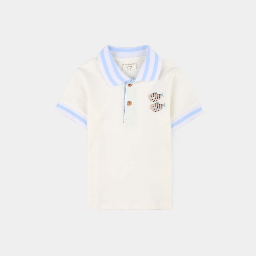 Infant Boys Jersey/Terry 2Pc Suit 287-049 E-C-WHITE