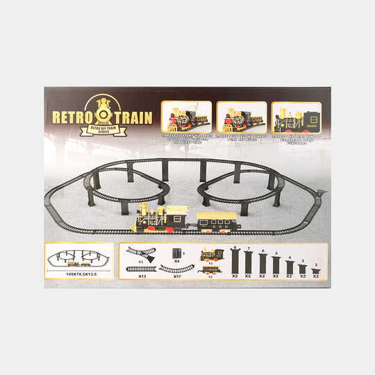Retro Train With Tack Toy Play Set For Kids