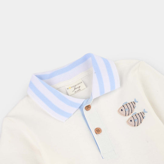 Infant Boys Jersey/Terry 2Pc Suit 287-049 E-C-WHITE