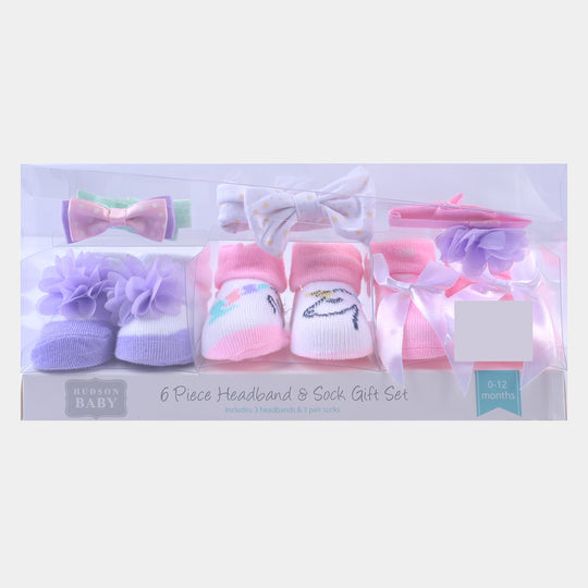 Baby Girl Socks & Headband Pack of 3 Gift Set