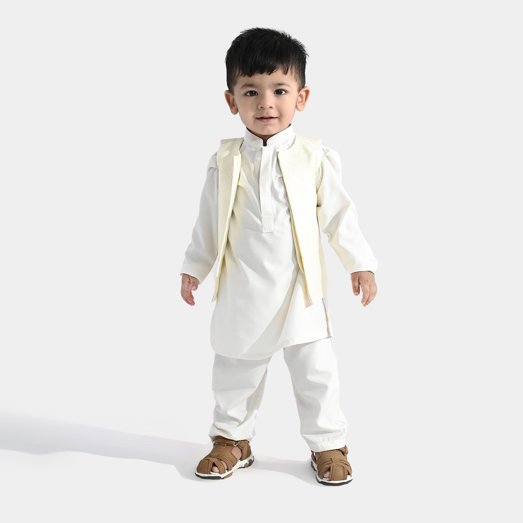Infant Boys Poly Viscose 3-Piece Suit (After Glow) - Off-White