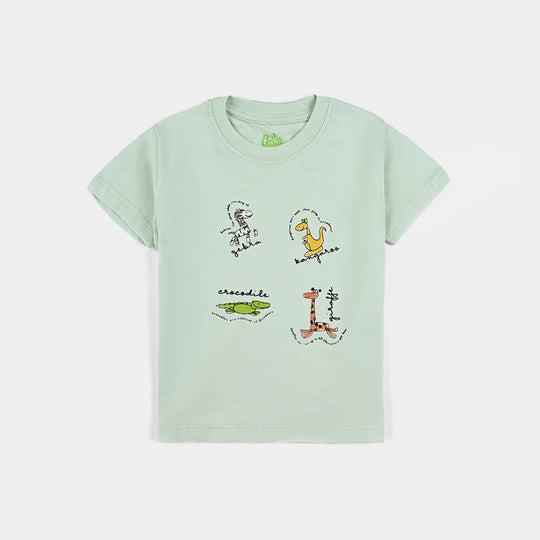 Infant Boys T Shirt Jungle Fair - Light Sea Green