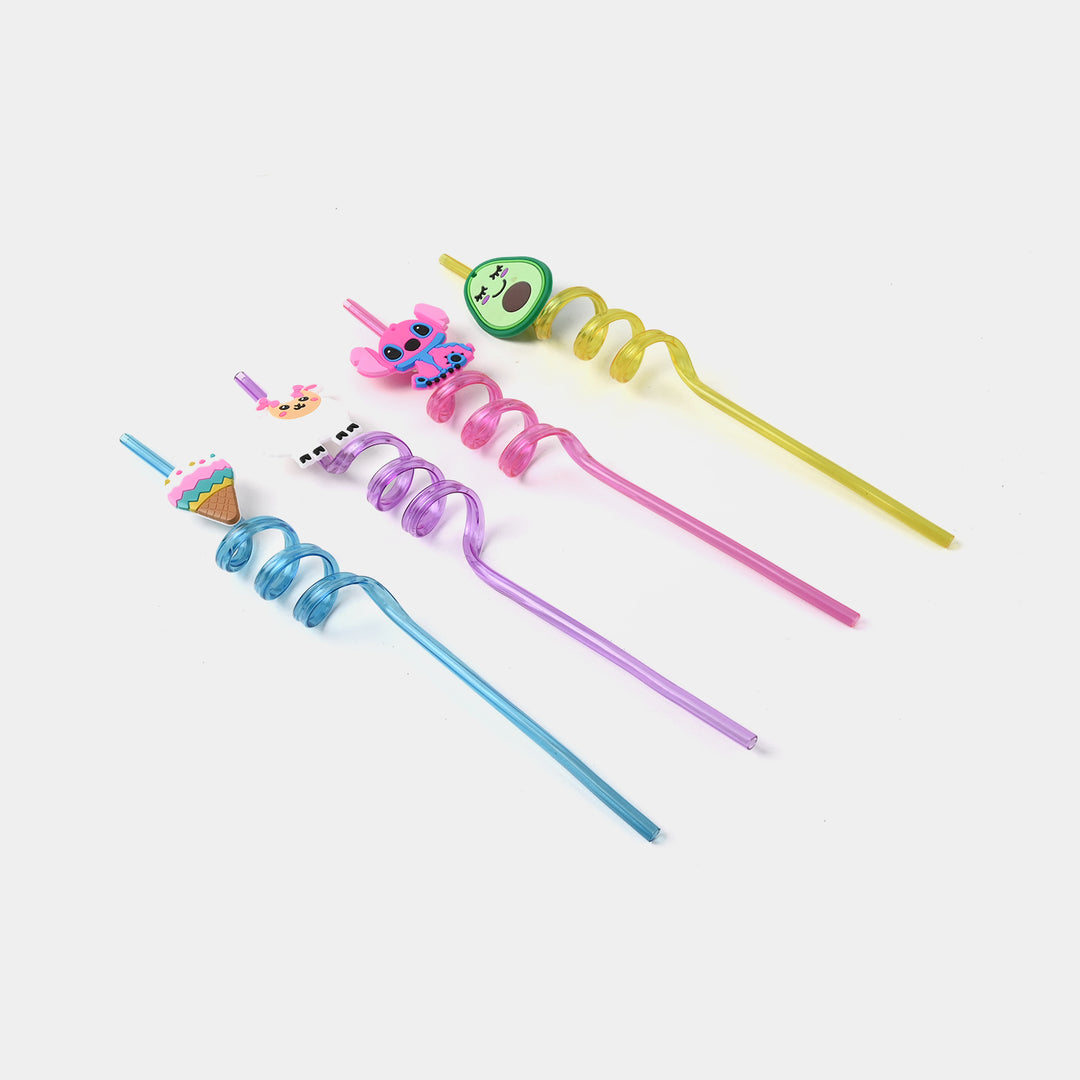 4 Curly Straws – Fun, Stylish & Reusable