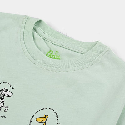 Infant Boys T Shirt Jungle Fair - Light Sea Green