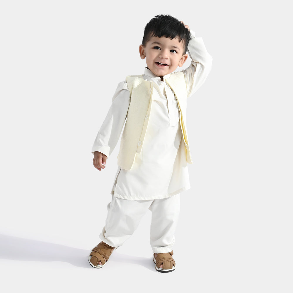 Infant Boys Poly Viscose 3-Piece Suit (After Glow) - Off-White