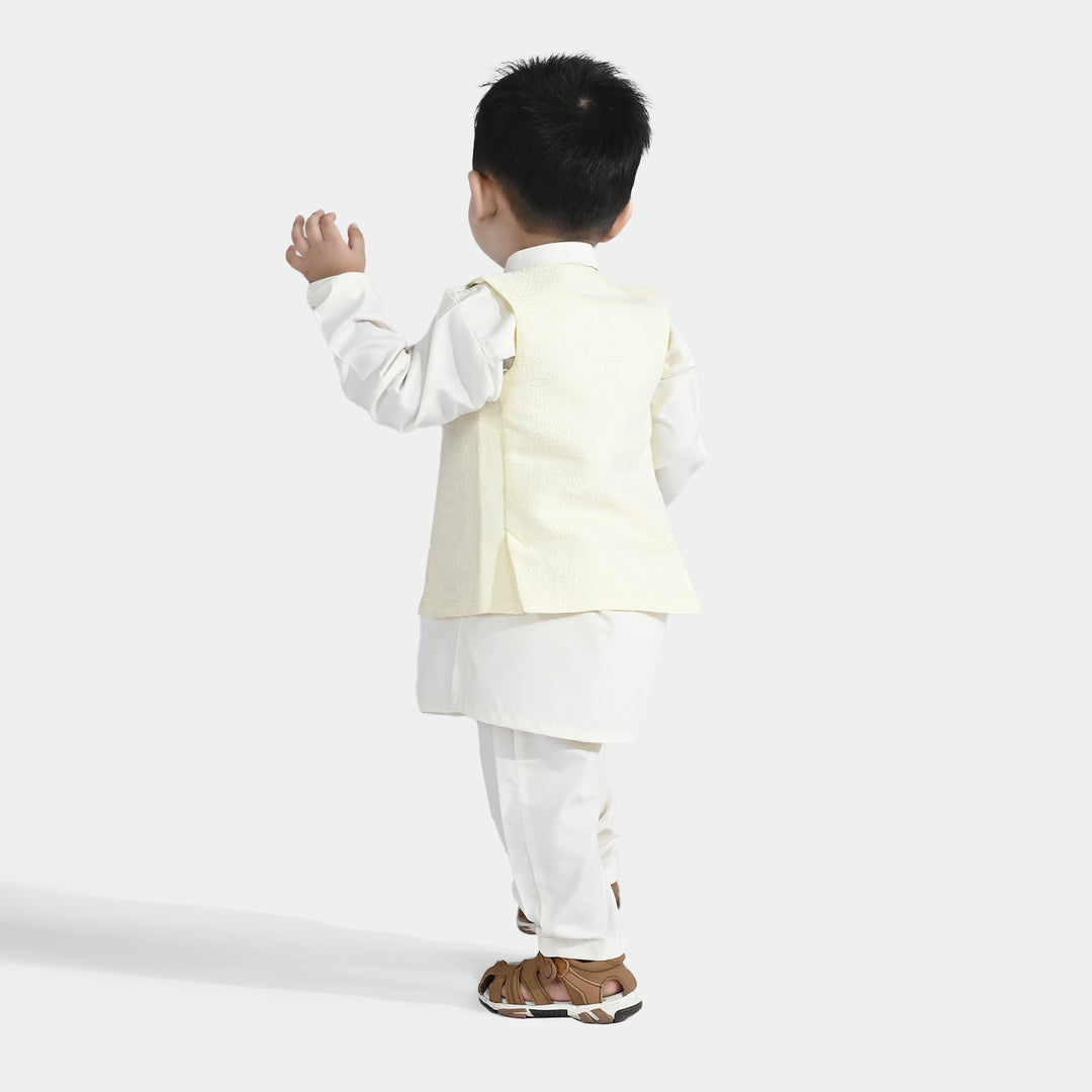 Infant Boys Poly Viscose 3-Piece Suit (After Glow) - Off-White