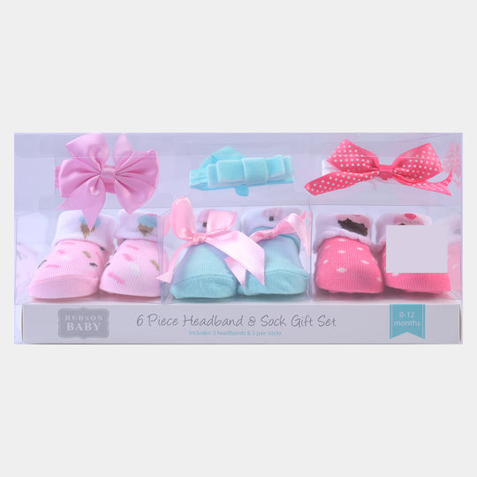 Baby Girl Socks & Headband Pack of 3 Gift Set