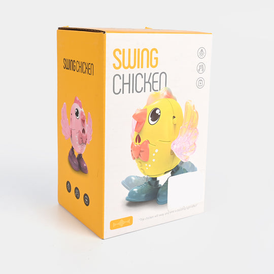 Electric Swing Chicken with Light & Musical Toy
