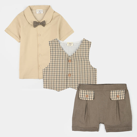 Infant Boys Jersey/Terry 2Pc Suit 294-017 E-C-BEIGE