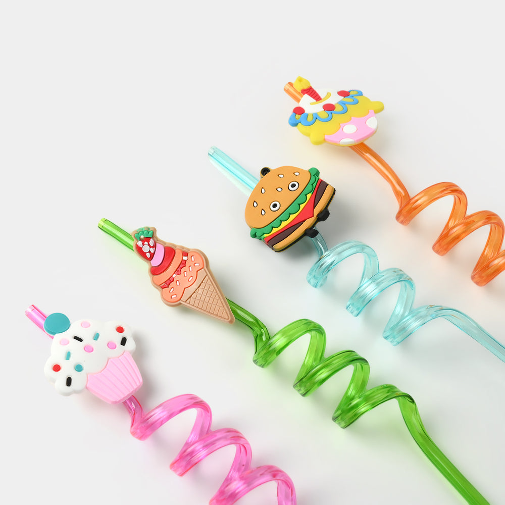 4 Curly Straws – Fun, Stylish & Reusable