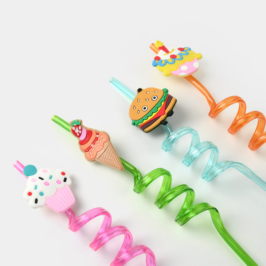 4 Curly Straws – Fun, Stylish & Reusable