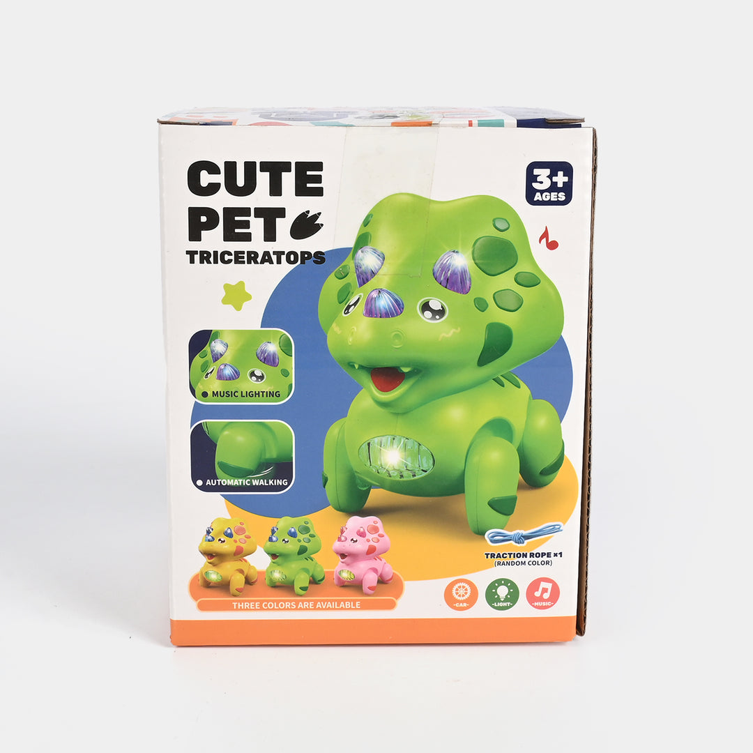 Cute Electric Dino with Light & Music Toy