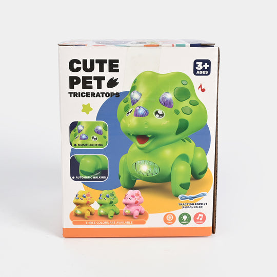 Cute Electric Dino with Light & Music Toy