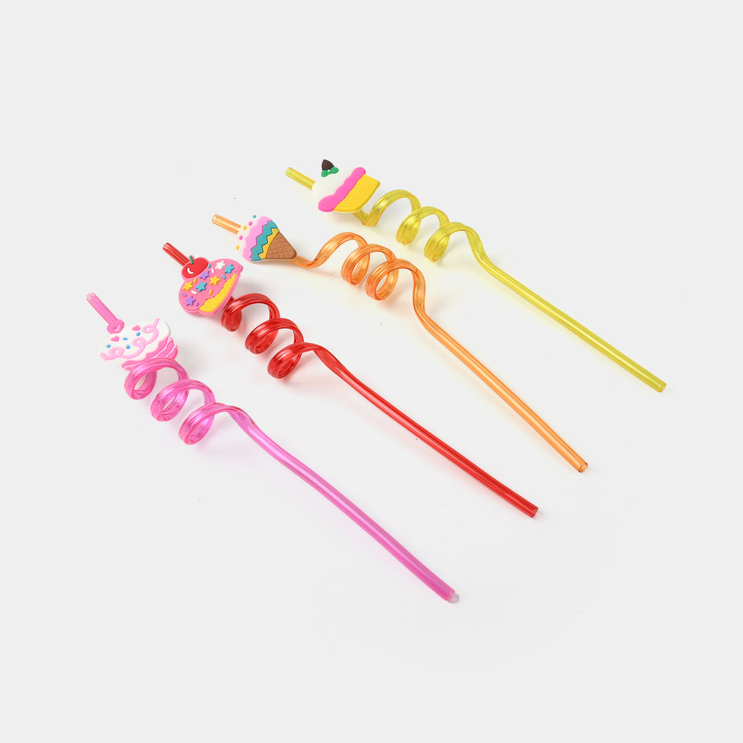 4 Curly Straws – Fun, Stylish & Reusable