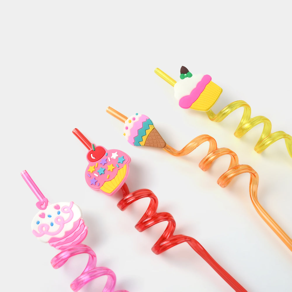 4 Curly Straws – Fun, Stylish & Reusable