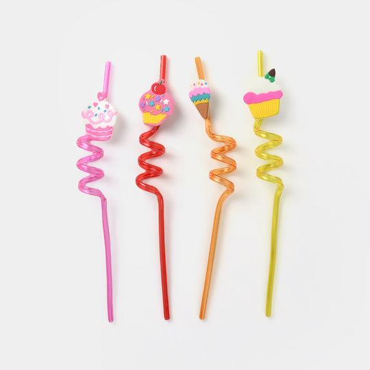 4 Curly Straws – Fun, Stylish & Reusable