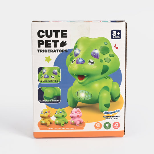 Cute Electric Dino with Light & Music Toy