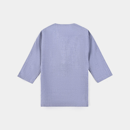 Infant Boys Kurta Plain Basic - Bluish Grey