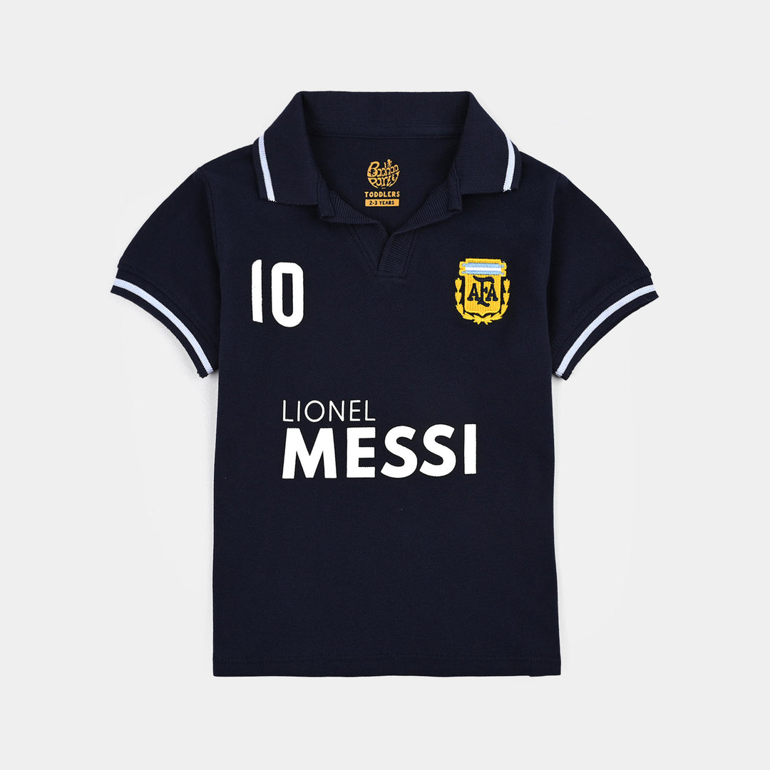 Boys Cotton PK Polo-NAVY
