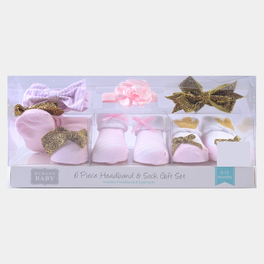 Baby Girl Socks & Headband Pack of 3 Gift Set