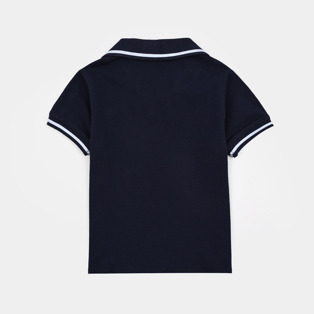 Boys Cotton PK Polo-NAVY