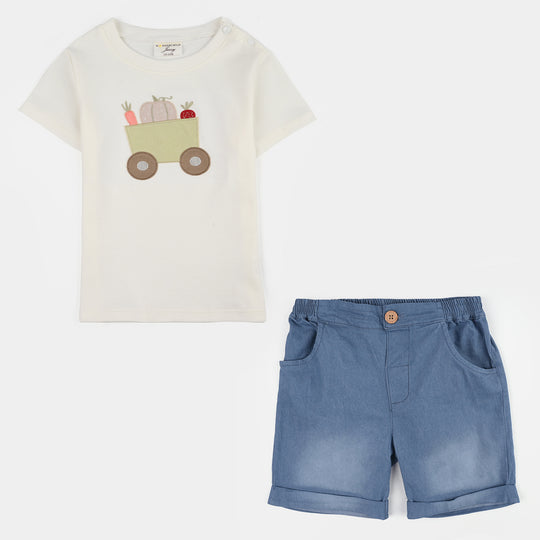 Infant Boys Jersey/Terry 2Pc Suit 287-027 E-C-BLUE