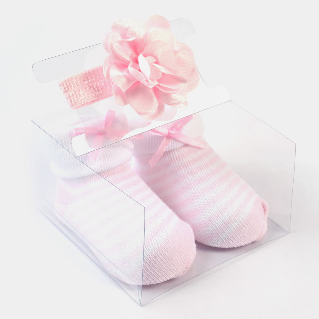 Baby Girl Socks & Headband Pack of 3 Gift Set