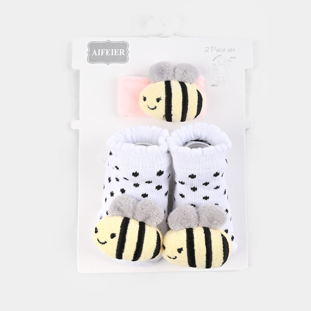 Baby Socks With Wrist Band | 0-9M