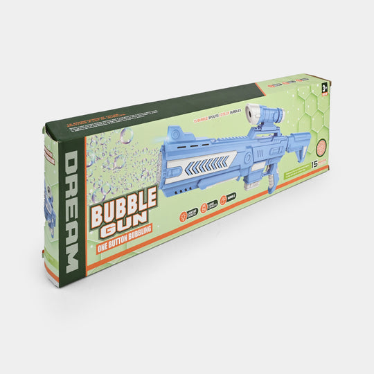 Electric One-Button Automatic Bubble Machine Blaster with Light