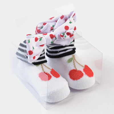 Baby Girl Socks & Headband Pack of 3 Gift Set