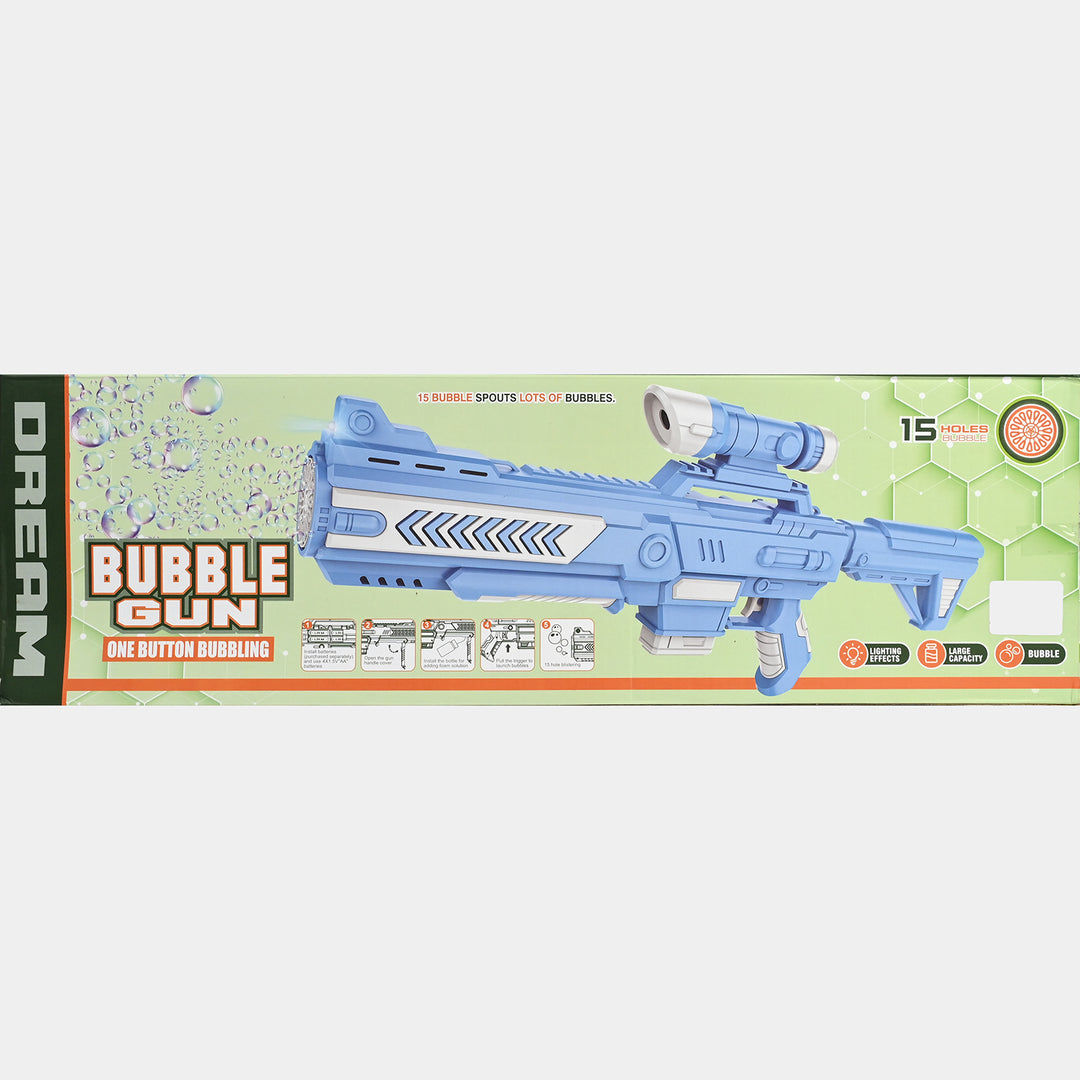Electric One-Button Automatic Bubble Machine Blaster with Light