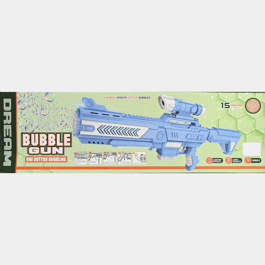 Electric One-Button Automatic Bubble Machine Blaster with Light